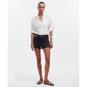 NEW Madewell The Oversized Shirt Eyelet White